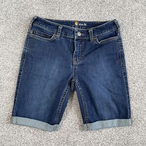 CARHARTT Nyona Women's Slim Fit Denim Jean Bermuda Shorts Stretch Blue Size 2